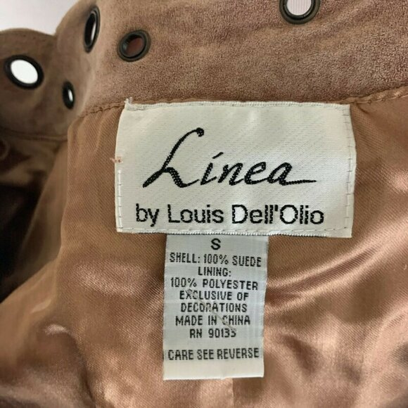 Linea by Louis Dell'Olia S Small Suede Jacket Eyelet Grommet Details Leather - Picture 8 of 8